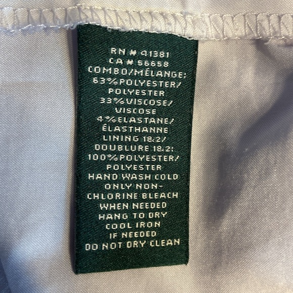 Ralph Lauren LAUREN dress black and white size 0 (fits like a 2 or 4 ) .Lining - Picture 7 of 7